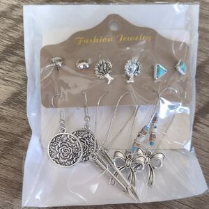 Silver and Turquoise Earring Set